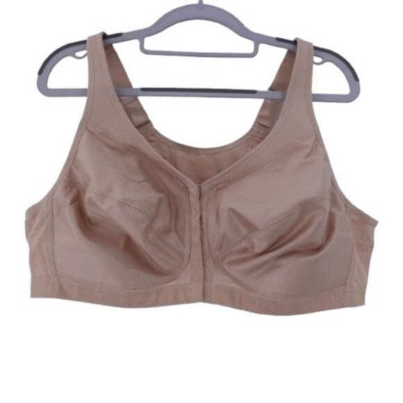 Glamorise Full Figure MagicLift Front Close Posture Back Support Bra Sz 46B Tan - Picture 1 of 5